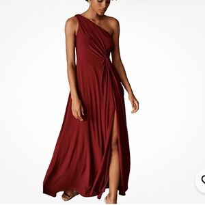 BHLDN One-Shoulder Wine Dress